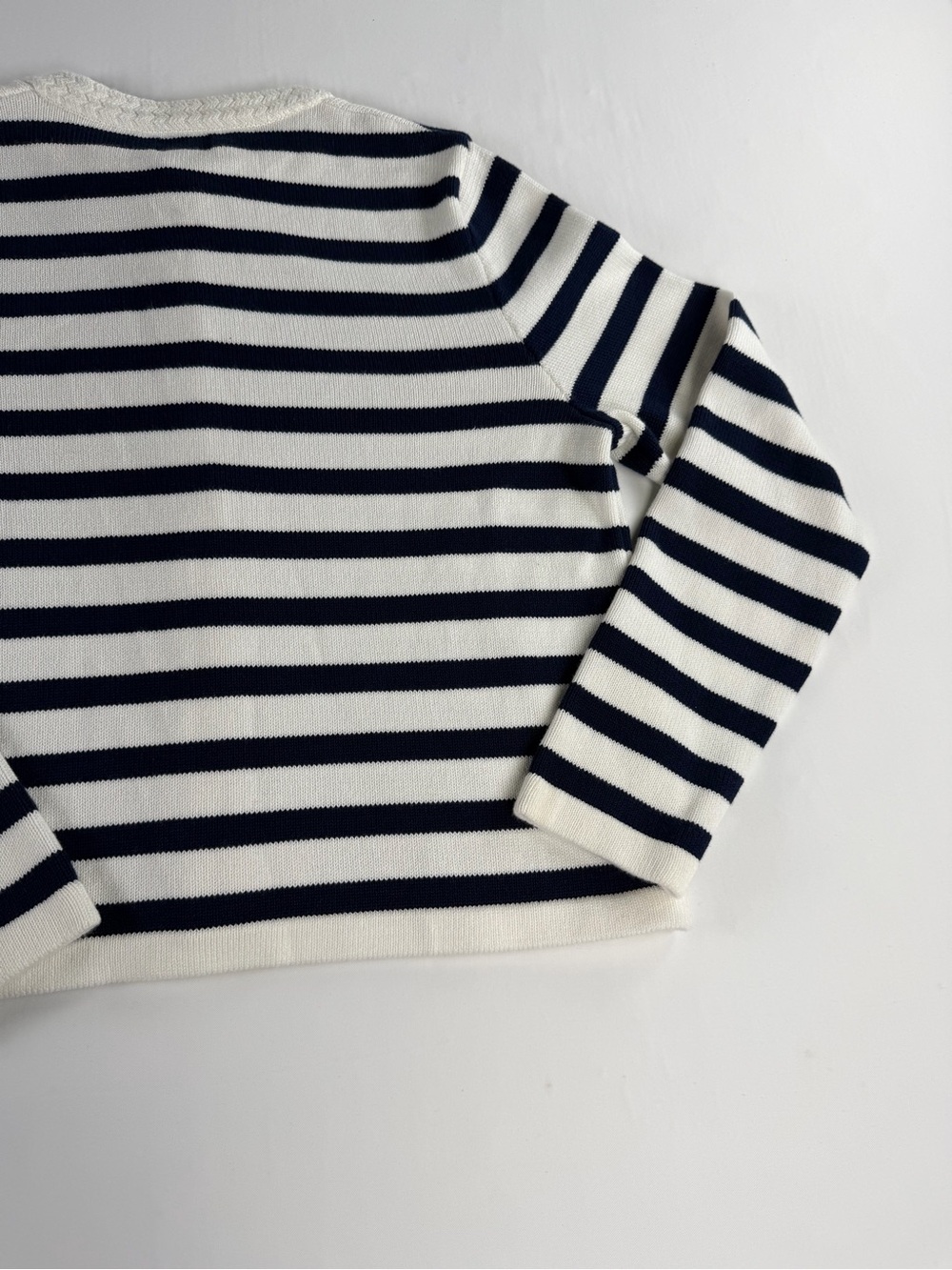 J. Crew Nautical Inspired Navy and White Striped - Gold Button Cardigan  NWT -Sm - Picture 8 of 16